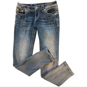 MISS ME Signature Cuffed Skinny Jeans.  Medium Wash.  Size 27.
